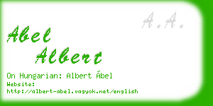 abel albert business card